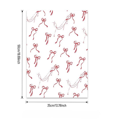 Vintage Bow Print Floral Wrap Paper Pack 20 (14" x 20")