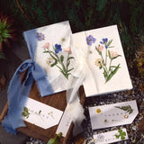 Load image into Gallery viewer, Real Dried Pressed Flower Wedding Vow Cards (Set of 2)