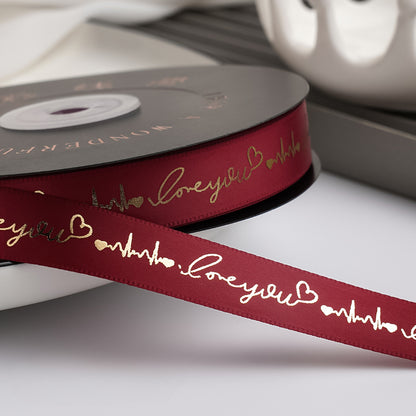 LOVE YOU Valentine's Day Satin Ribbon (15mmx49Yd)