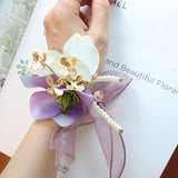 Load image into Gallery viewer, Lavender Floral Wrist Corsage for Bridesmaids