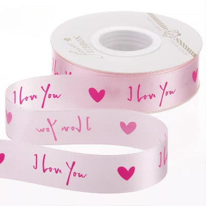 LOVE Heart Print Valentine’s Day Ribbon (2.5cmx25Yd)