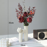 Load image into Gallery viewer, Adorable Cat Vase with Faux Flower Bouquet