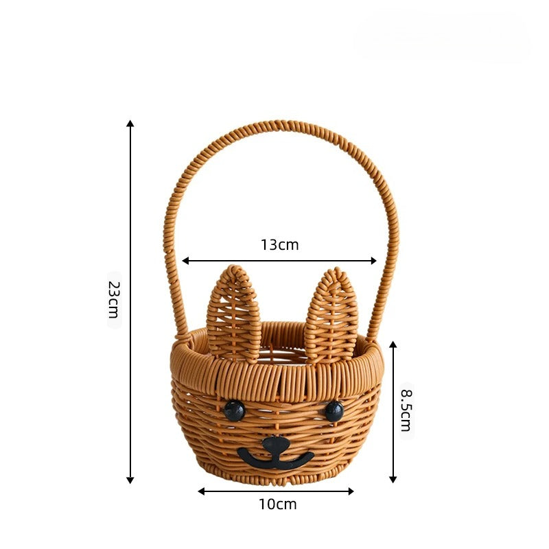 Bunny Face Wicker Basket Set of 2