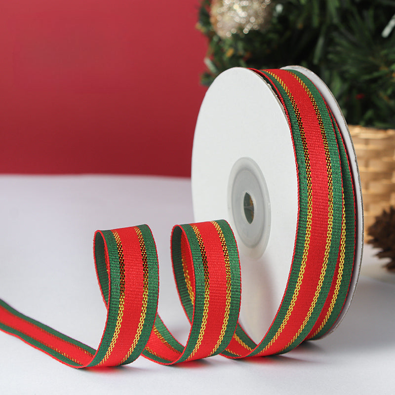 Ruban gros-grain à carreaux de Noël de 24 yards