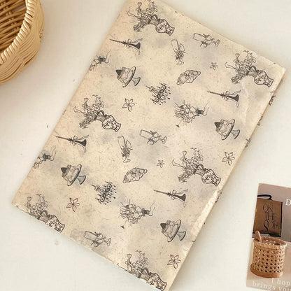 Vintage Printed Cream Tissue Paper Pack 50