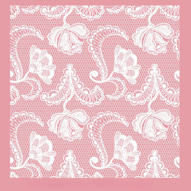 White Lace Print Cello Wrap Paper Pack 20 (58x58cm)
