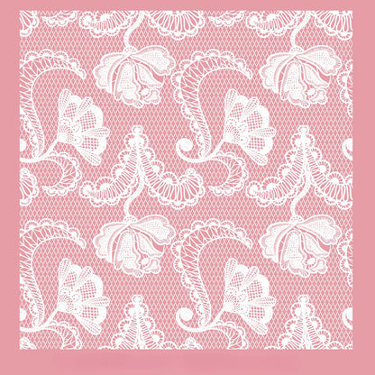 White Lace Print Cello Wrap Paper Pack 20 (58x58cm)