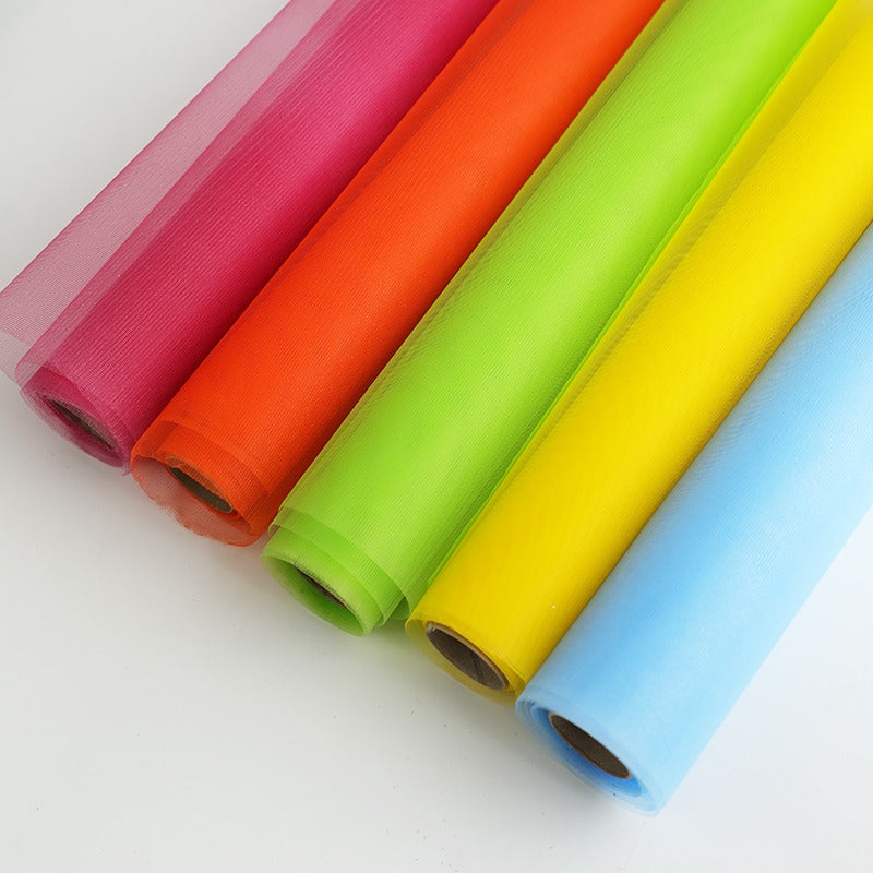 Frosted Mesh Fabric Tulle Roll for Bouquet Gift Packaging