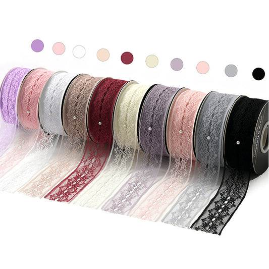 Lace Florist Gift Ribbon (40mmx25Yd)