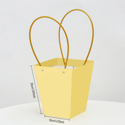 Golden Waterproof Flower Gift Bags Pack 10