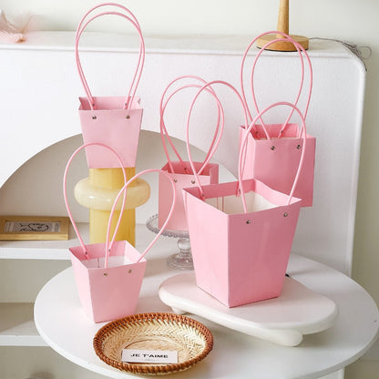 Pink Kraft Paper Flower Bouquet Bags Pack 10