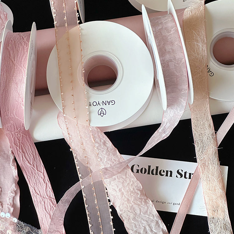 Soft Pink Series Flower Bouquet Ribbon