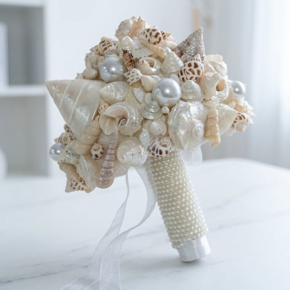 Luxury Handcrafted Seashell Bridal Bouquet