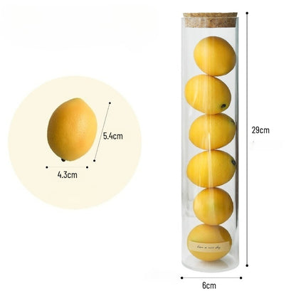 Realistic Faux Lemon Acrylic Jar Decor