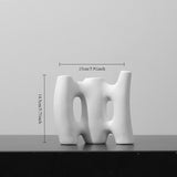 Load image into Gallery viewer, Minimalist White Ceramic Geometric Vase