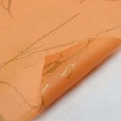 20 feuilles de cellophane marbré doré pour bouquets (57x57 cm)
