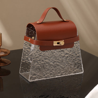 Coffret cadeau en acrylique en forme de sac à main
