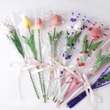 Load image into Gallery viewer, 100pcs Stripe Heart Single Flower Sleeves Bags