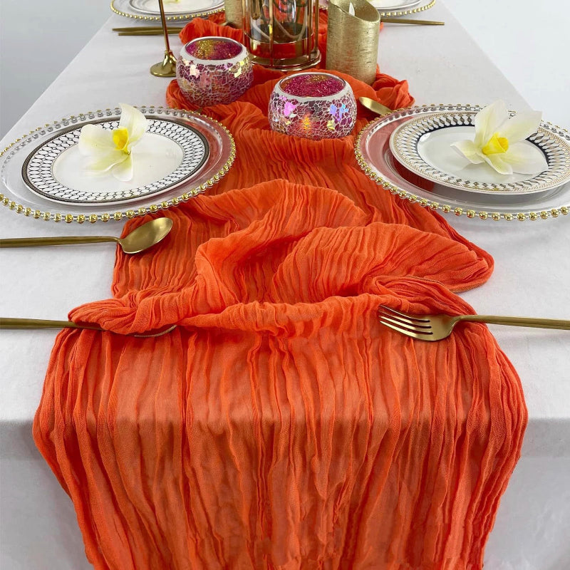 Pleated Table Runner Cloth for Weddings