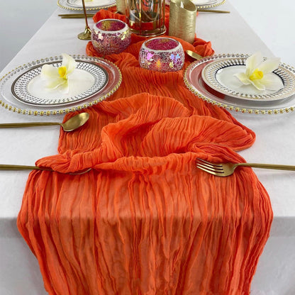 Pleated Table Runner Cloth for Weddings