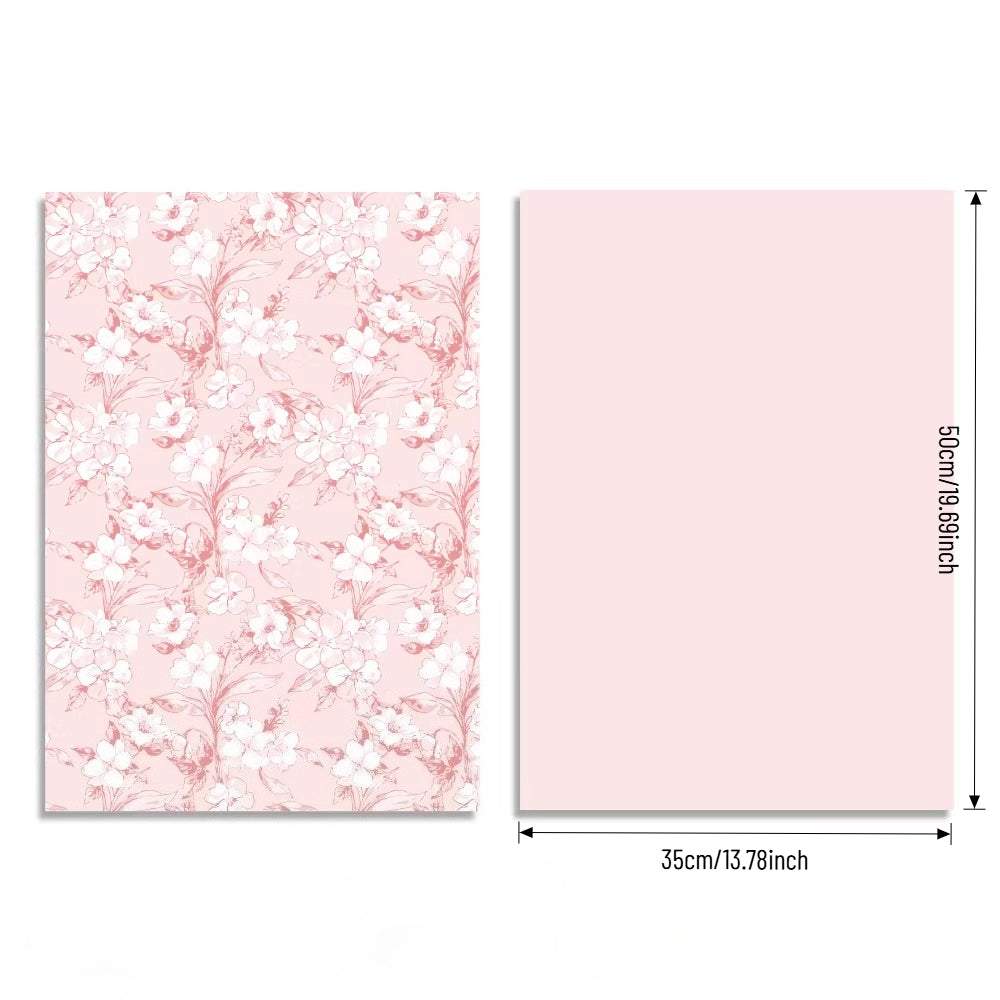 Lot de 20 feuilles de papier d'emballage pour bouquet motif cerisiers en fleurs (35,5 cm x 50,8 cm)