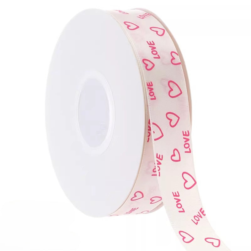 LOVE Hearts Valentine's Day Ribbon (2.5cmx40Yd)