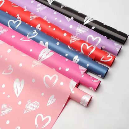 20pcs Heart Pattern Bouquet Wrap Paper (57x57cm)