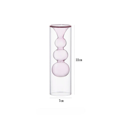 Geometric Double-Walled Glass Bubble Vase