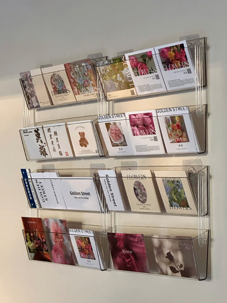 Wall-mounted Acrylic Greeting Cards Storage Rack Floral Supplies Store Wall-mounted Acrylic Greeting Cards Storage Rack Floral Supplies Store