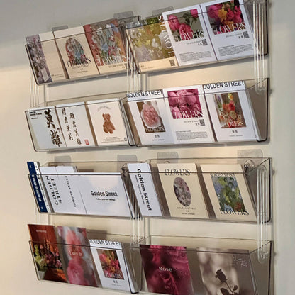 Acrylic Wall-Mounted Booklet Organizer Rack