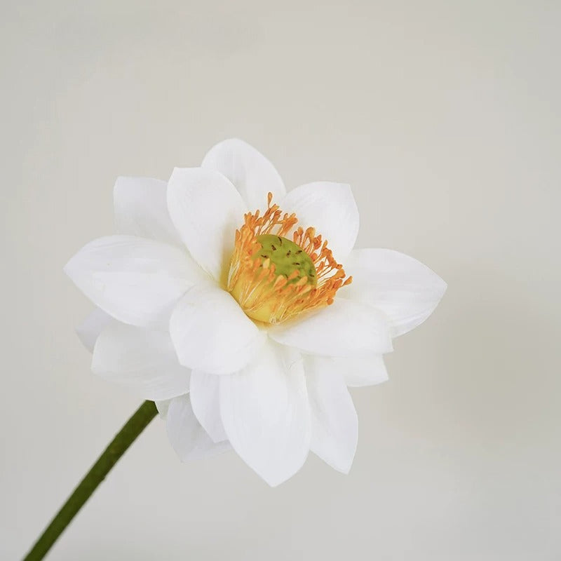 30" Artificial White Lotus Flower Stem