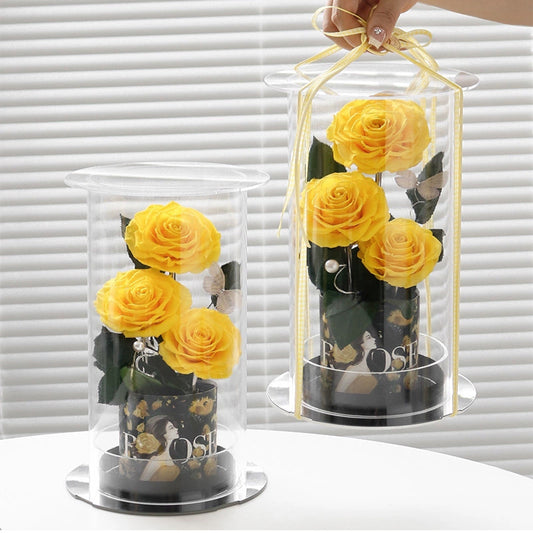 Transparent Acrylic Cylindrical Floral Gift Box