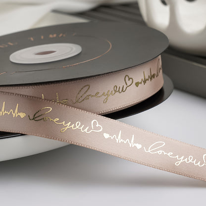 LOVE YOU Valentine's Day Satin Ribbon (15mmx49Yd)