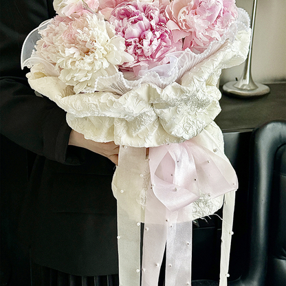 Pearl-Adorned Bouquet Wrap Ribbon (4cmx10Yd)