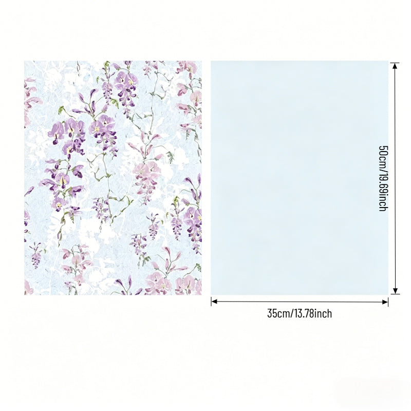 Wisteria Floral Bouquet Wrap Paper Pack 10 (15" x 20")