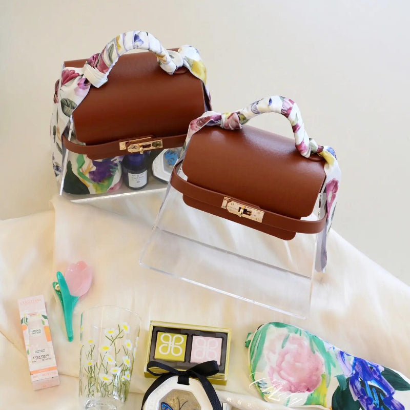 Coffret cadeau en acrylique en forme de sac à main