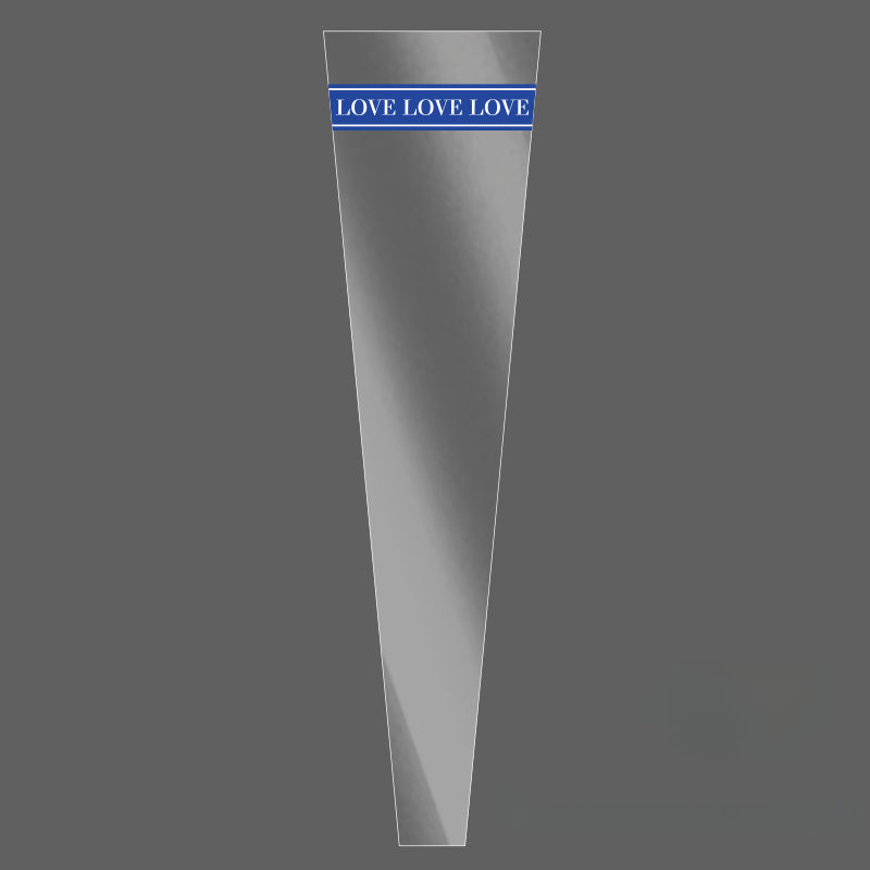 Clear LOVE Single Stem Flower Sleeve Bags Pack 100