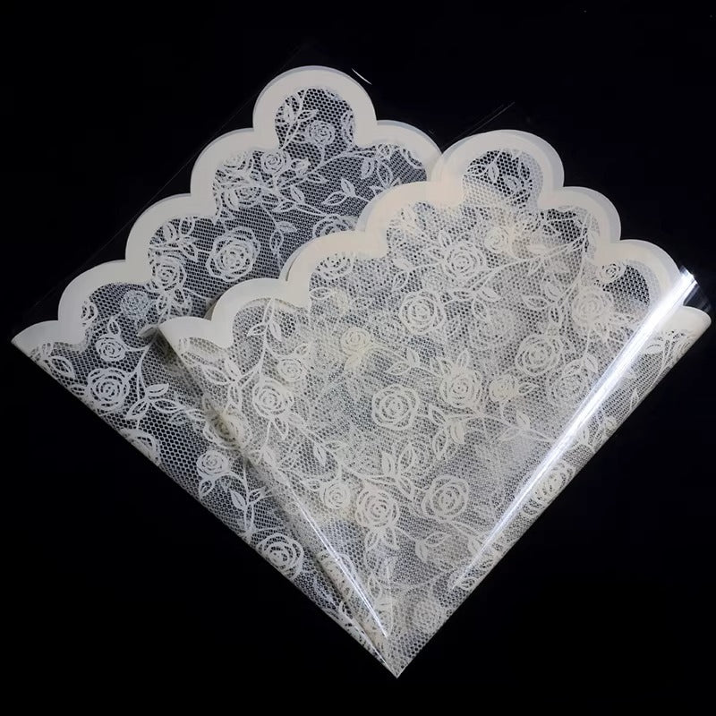 Lot de 20 emballages pour violoncelle avec bordure en dentelle festonnée (58,4 cm x 58,4 cm)