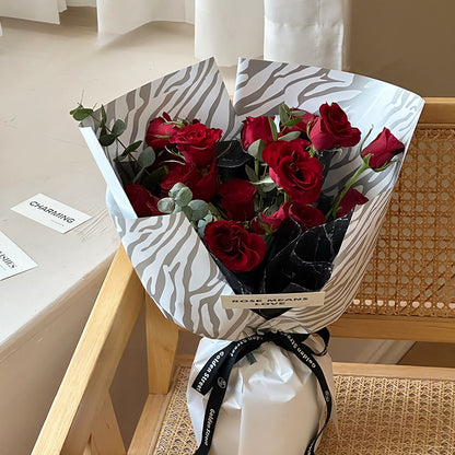20pcs Zebra Print Flower Wrap Paper (57x57cm)