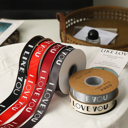 I LOVE YOU Satin Ribbon (25mmx50Yd)