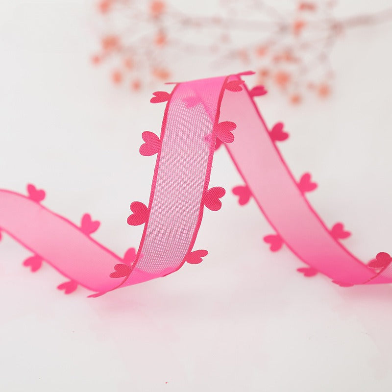 Organza Ribbon with Heart Edge(25mmx20Yd)