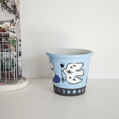 Pot de fleurs en céramique en forme d'oiseau fantaisiste