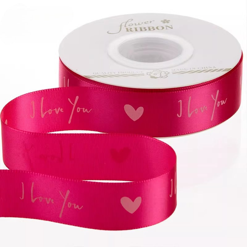 LOVE Heart Print Valentine’s Day Ribbon (2.5cmx25Yd)