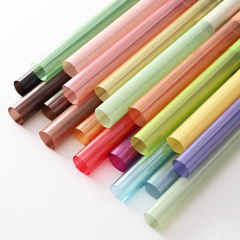 20pcs Colored Clear Cellophane Wrap Sheet (58x58cm)