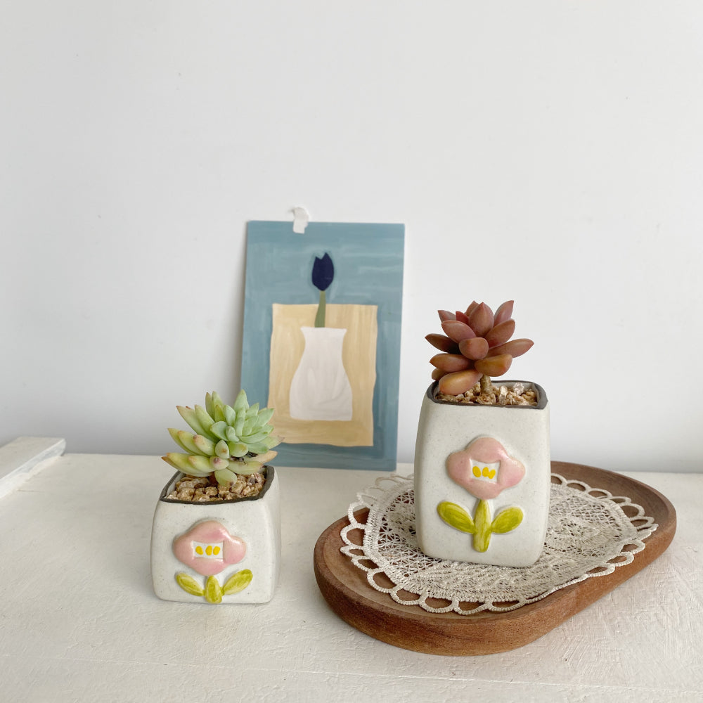 handmade succulent pots Pack of 2 Handmade Little Succulent Pots – Floral Supplies Store