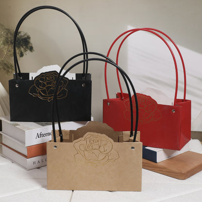 Gold Foil Rose Flower Bouquet Bags Pack 10