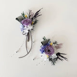 Load image into Gallery viewer, Lavender Preserved Rose Boutonniere &amp; Corsage