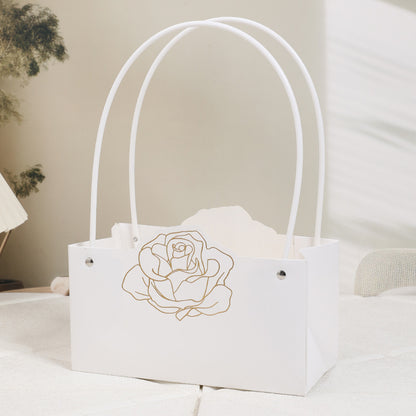 Gold Foil Rose Flower Bouquet Bags Pack 10