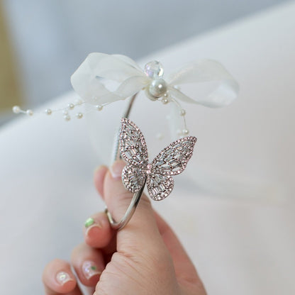 Sparkling Rhinestone Butterfly Wrist Corsage