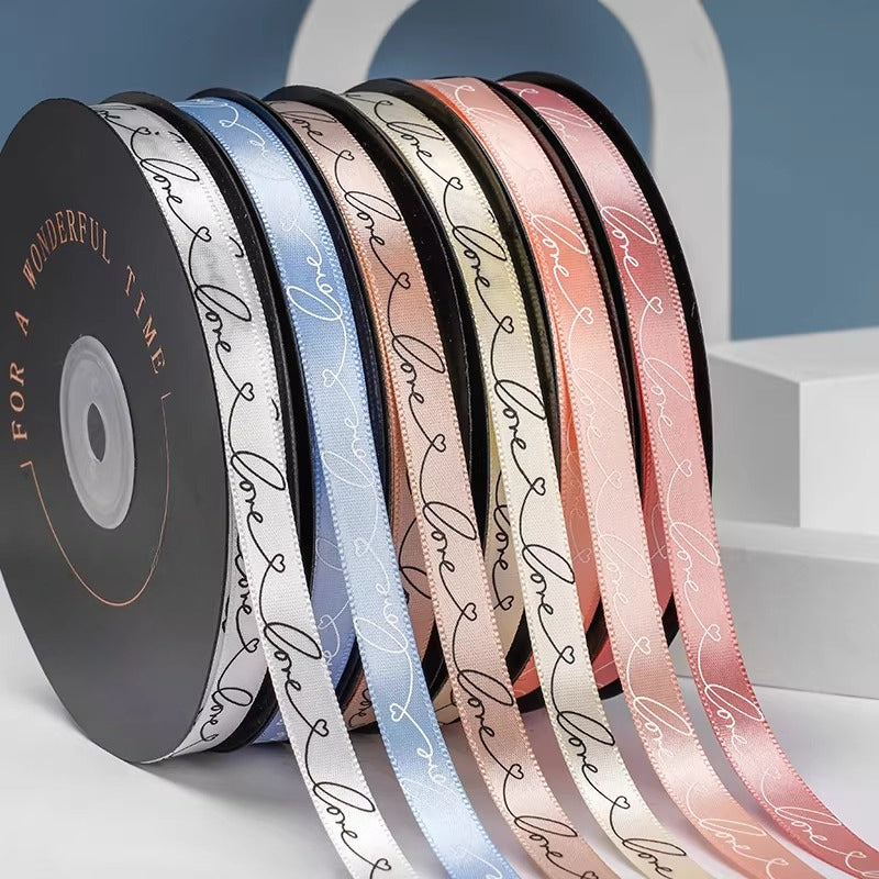 LOVE Satin Ribbon for Valentine's Day (1cmx50Yd)